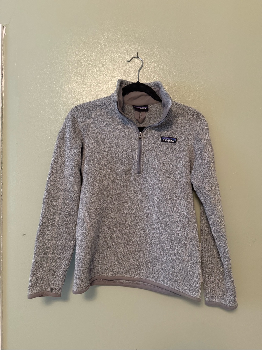 Patagonia Light Gray Quarter-Zip Fleece Pullover